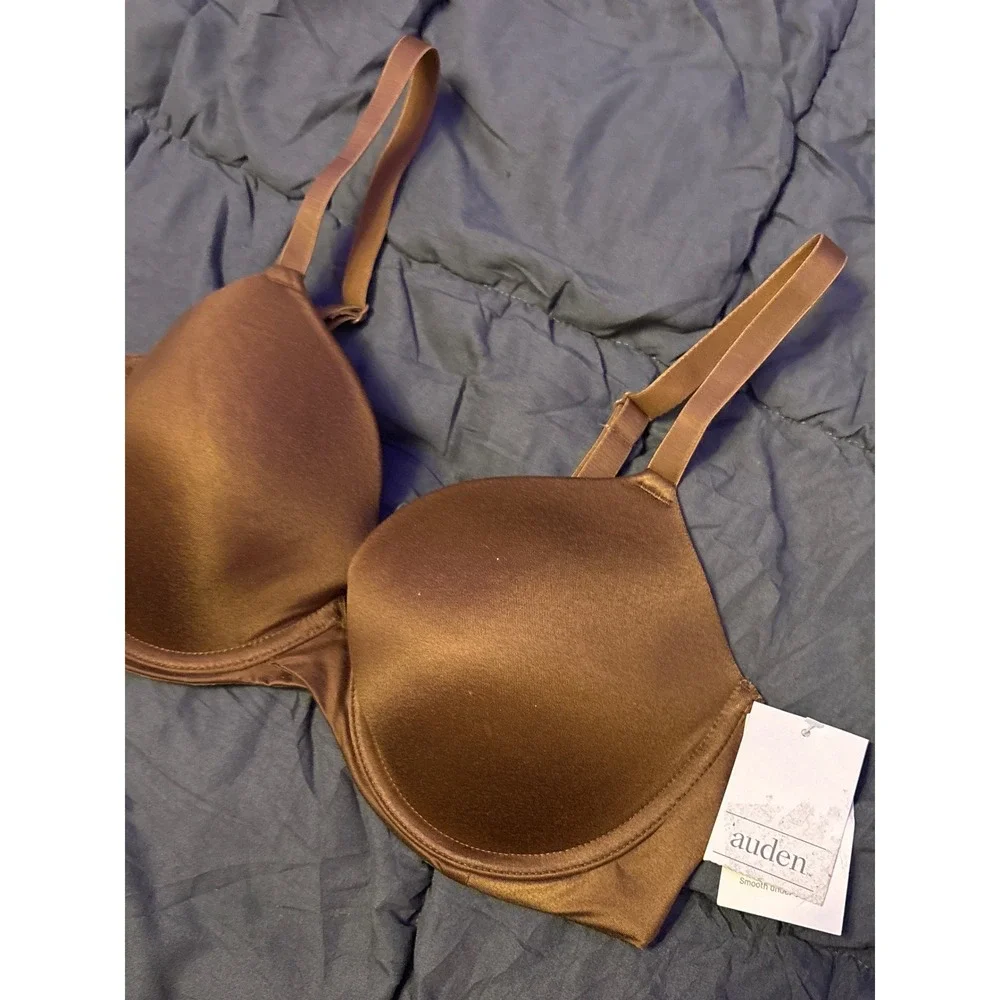 NEW Auden Womens Brown Lightly Lined Comfort Wire Full‎ Coverage Bra 34C